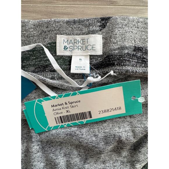 Market & Spruce Amia Knit Skirt Olive Camo XL - Picture 3 of 3